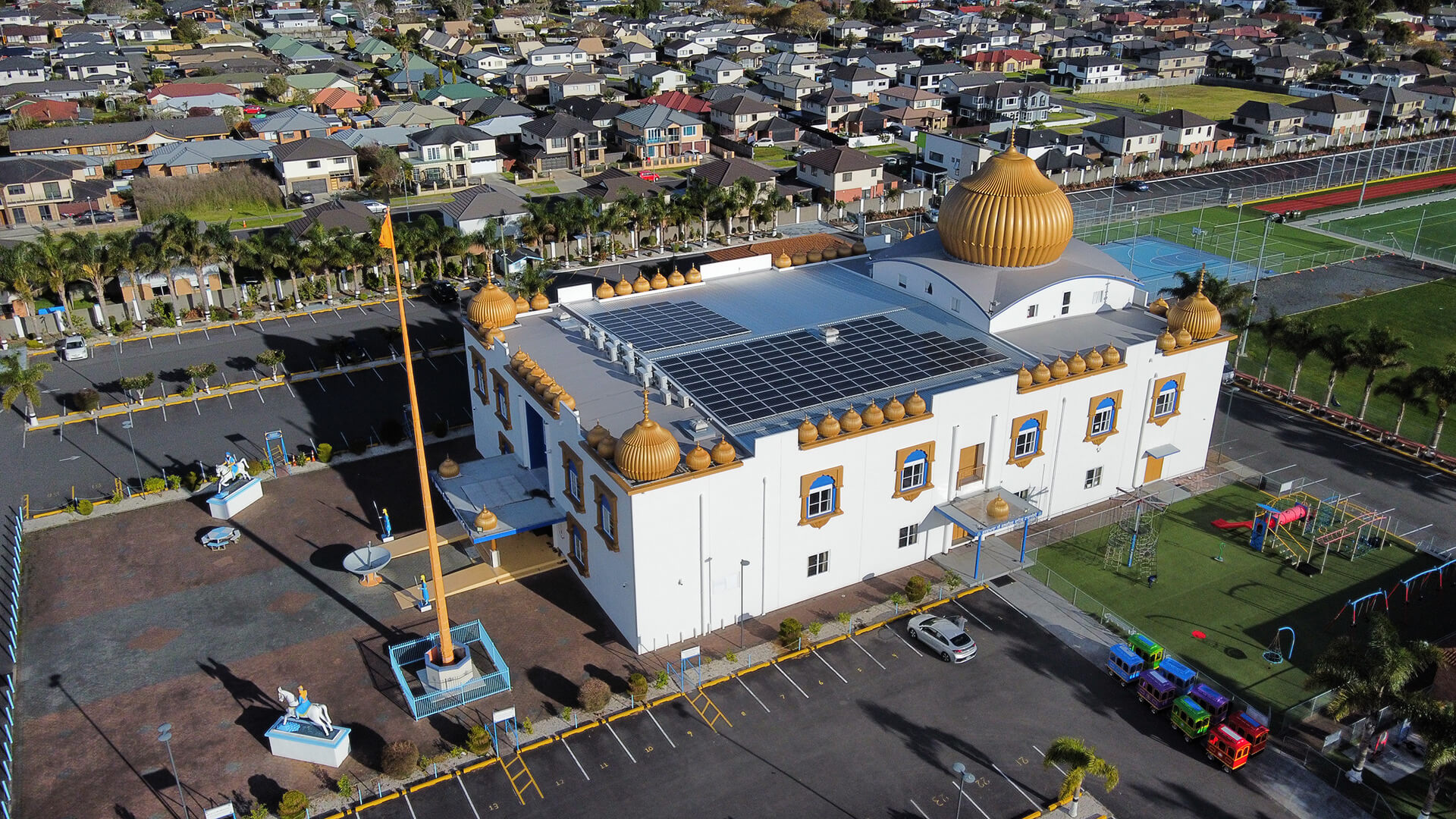 Aerial side view - Sikh Temple